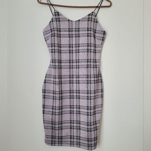 Papaya Plaid Mini  Dress